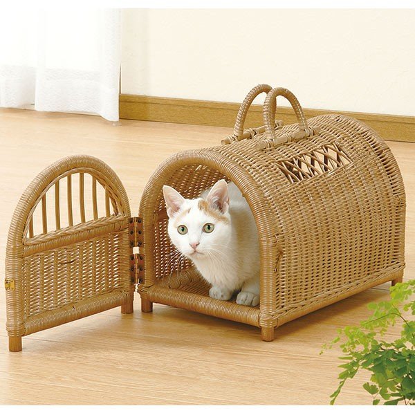 今枝商店 ペットハウス ラタン 猫ちぐら 籐家具 幅45cm （ ペット