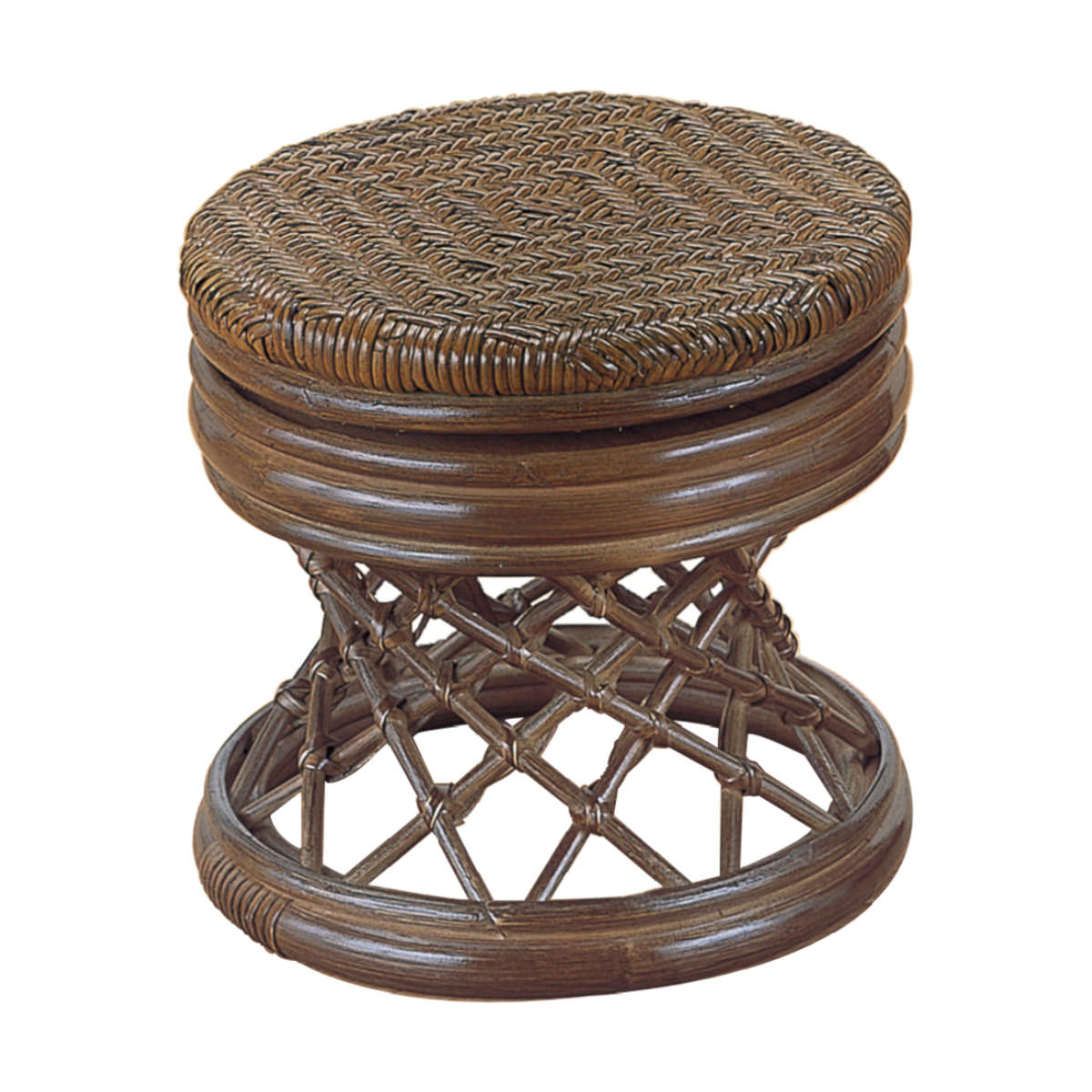 今枝商店 回転スツール ラタン 座椅子 ロータイプ 籐家具 高さ30cm