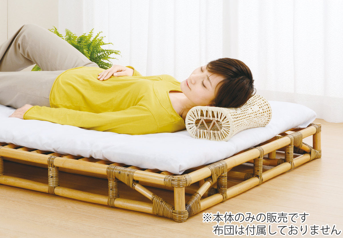 今枝商店 籐 すのこベッド 軽量 シングルサイズ 籐枕付き （ 家具