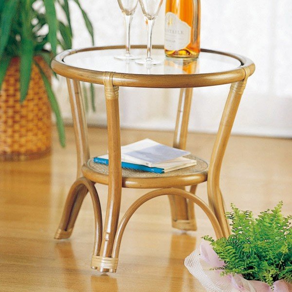 Sale ヴィンテージ ナチュラル　籐ラタンフレーム サイドテーブル 丸テーブル Sale ヴィンテージ ナチュラル 籐ラタンフレーム サイドテーブル 丸