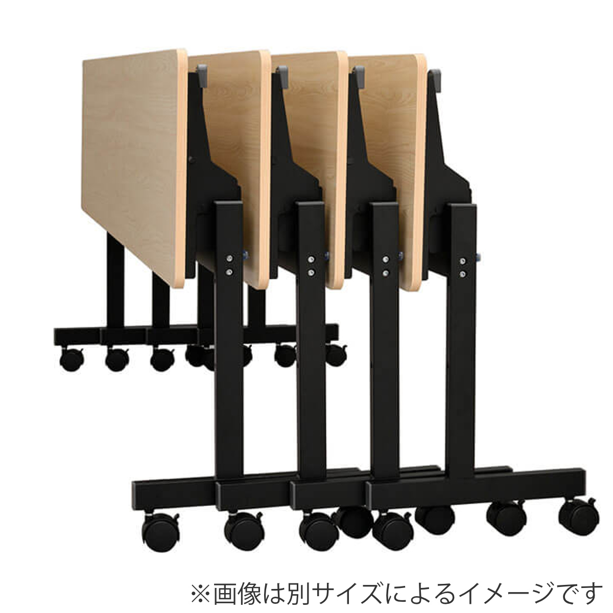 フォールディングテーブル 幅120cm 奥行き40cm キャスター付き 折りたたみ （ 法人限定 テーブル 長机 スタッキング 会議机 ミーティングテーブル シンプル ）_12