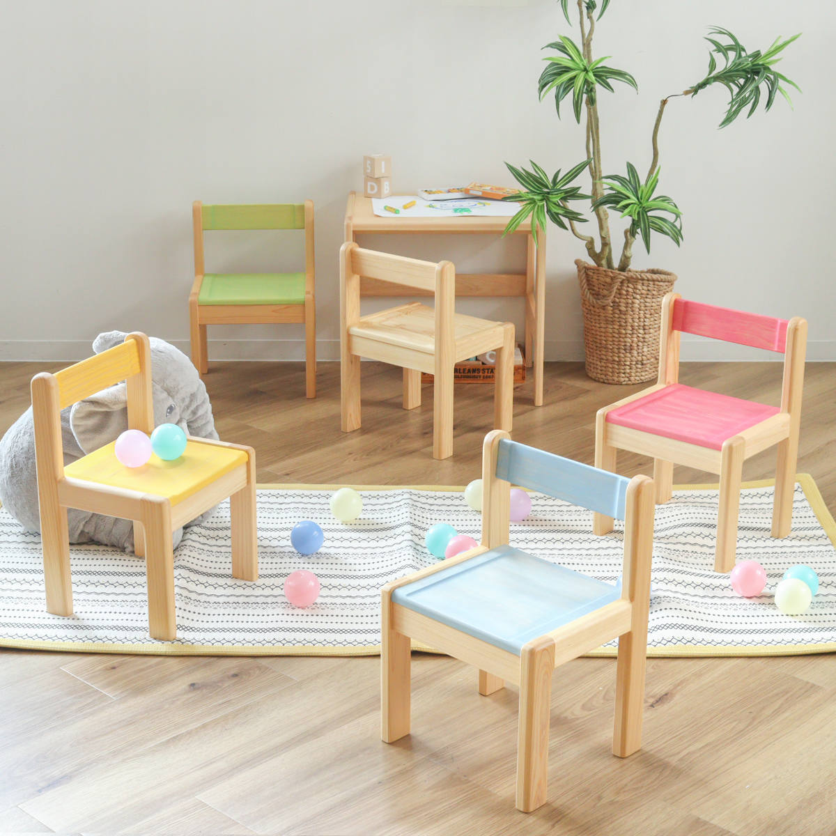 久和屋 学習椅子 L 身長110cm向け TODDLER 木製 ひのき 日本製 （ 開梱
