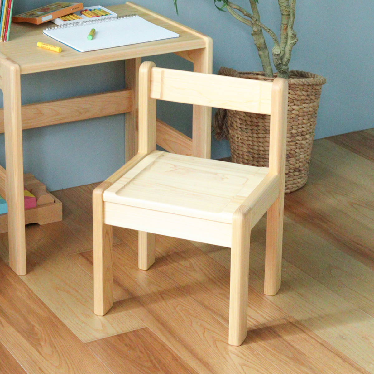 久和屋 学習椅子 L 身長110cm向け TODDLER 木製 ひのき 日本製 （ 開梱
