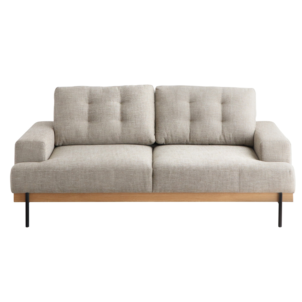 ソファ 幅182cm 2.5人掛け 北欧風 ハウタ （ リビングソファ sofa 木製 天然木 座面広い サポートクッション付き 肘掛け 完成品 スチール脚 ）_13