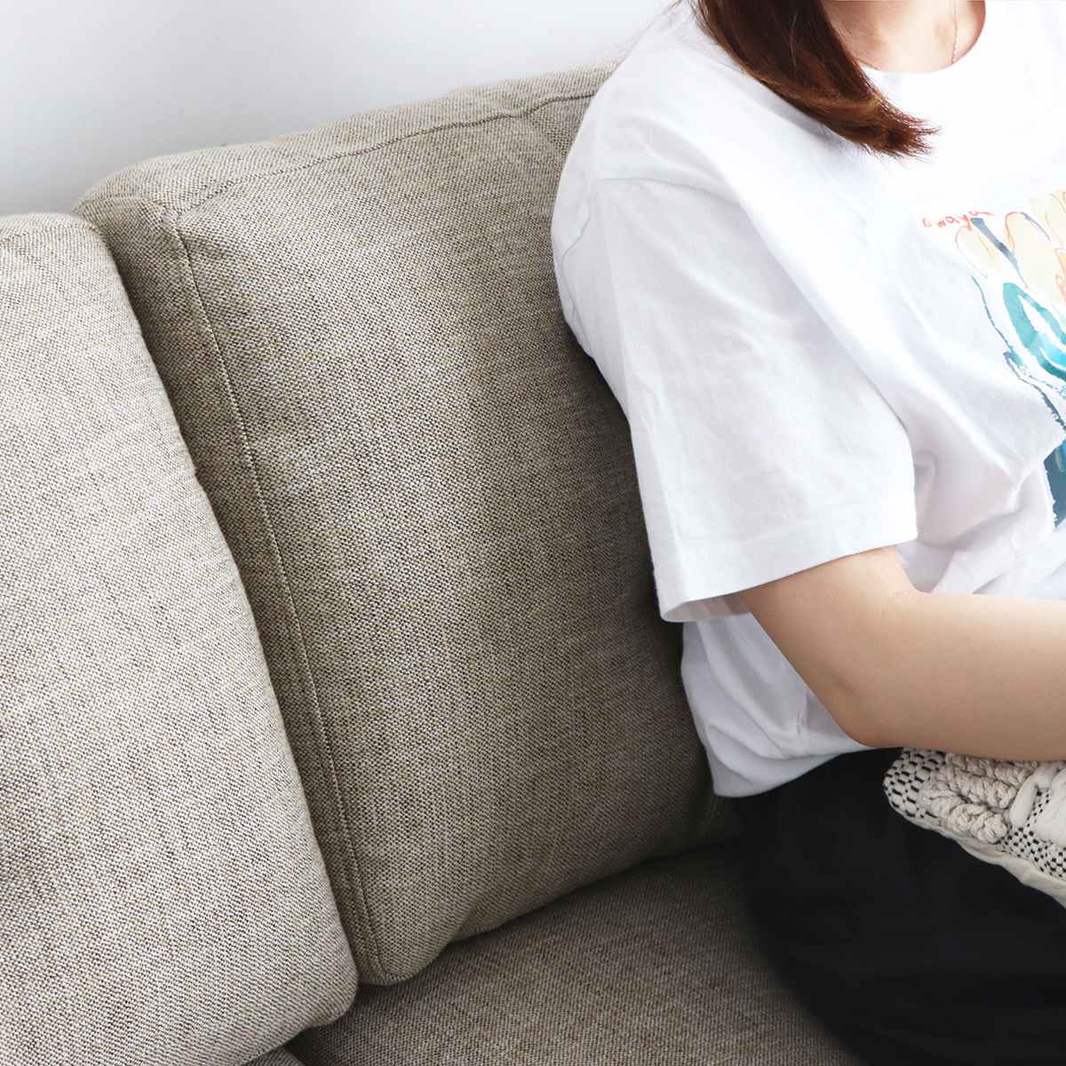 ソファ 幅182cm 2.5人掛け 北欧風 ハウタ （ リビングソファ sofa 木製 天然木 座面広い サポートクッション付き 肘掛け 完成品 スチール脚 ）_8