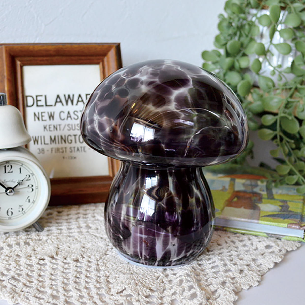 テーブルライト ガラス製 きのこ型 マッシュルームライト （ きのこ