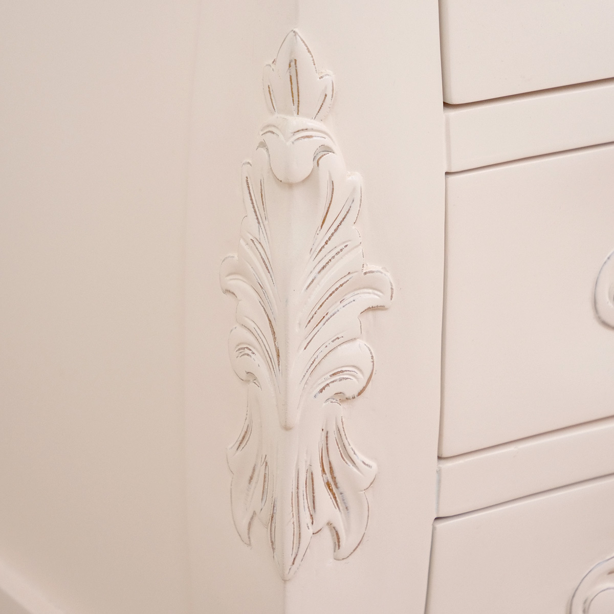 チェスト 4段 コモ （ キャビネット 手彫り ロココ調 猫脚 収納 家具