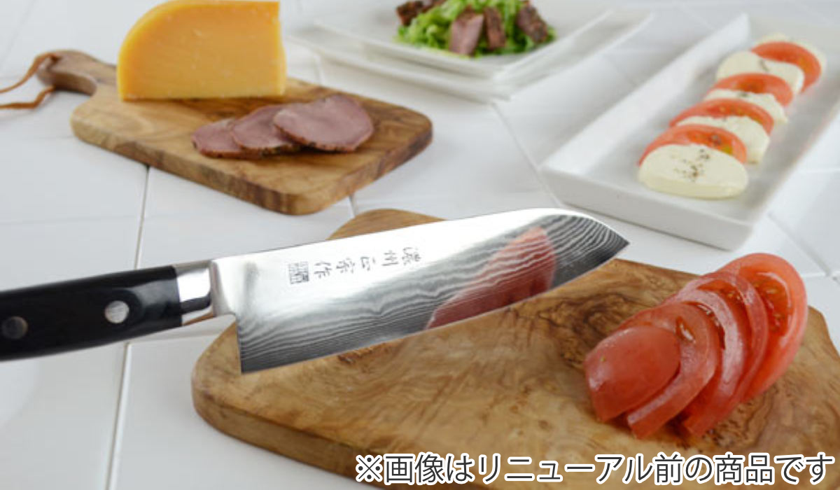 三徳包丁 17cm 木柄 鍛接ダマスカス鋼 69層 濃州正宗 日本製 （ 包丁