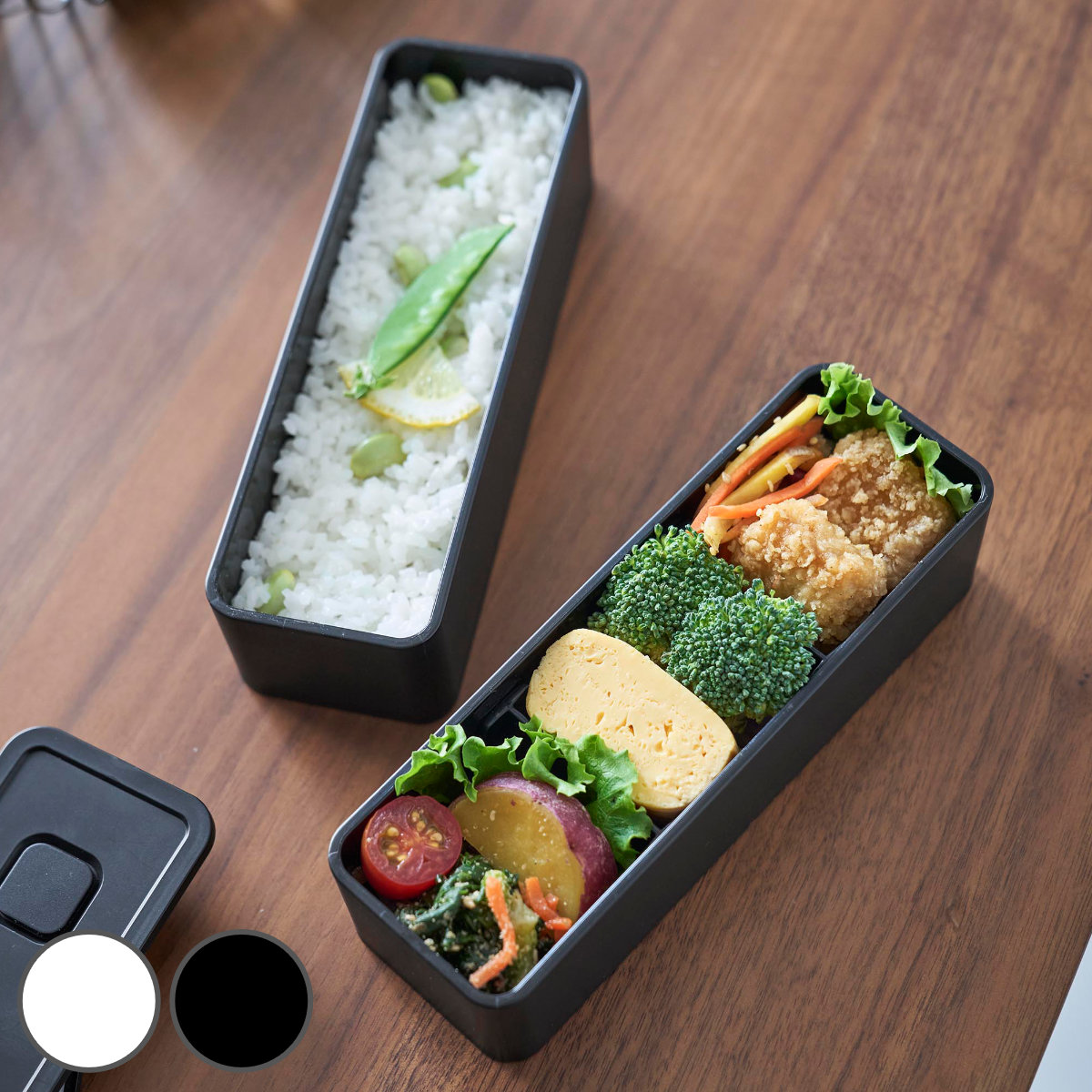 HAKOYA お弁当箱 2段 590ml 小判弁当 木製 スリ漆 （ 弁当箱 ランチ