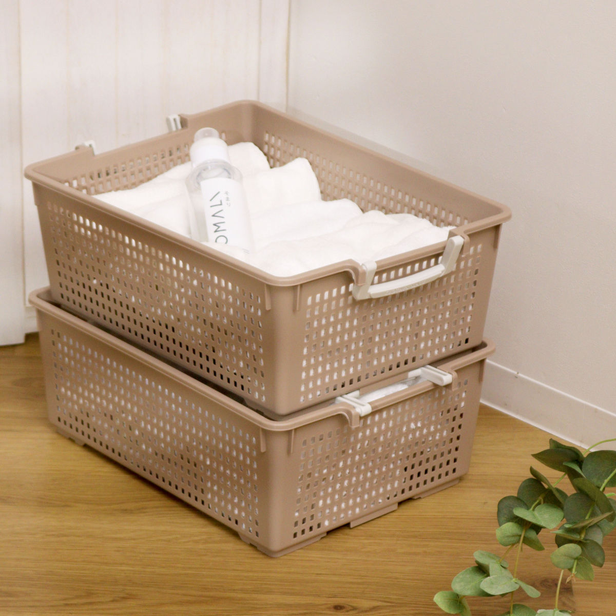 伊勢藤 収納バスケット 衣類収納ケース フリーバスケット LLサイズ