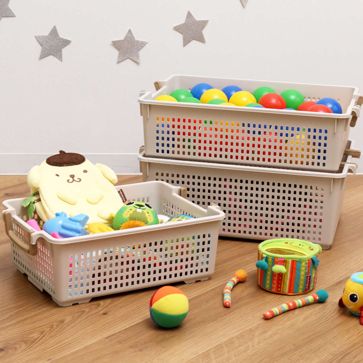 伊勢藤 収納バスケット 衣類収納ケース フリーバスケット LLサイズ