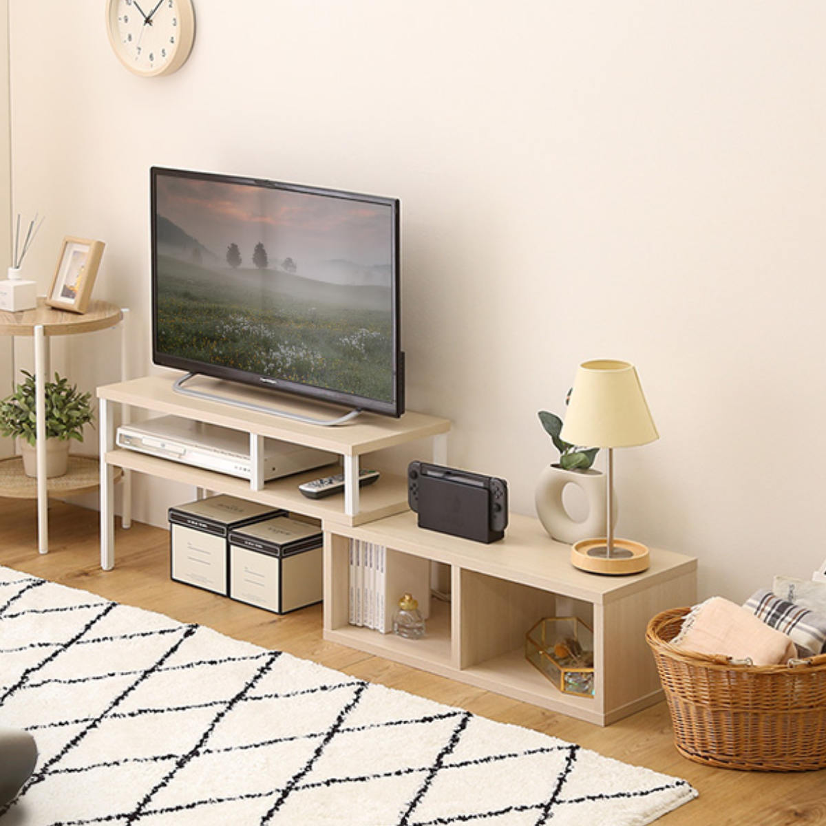 ホームテイスト（HOME taste） テレビ台 幅75〜135cm 木目調 伸縮 収納