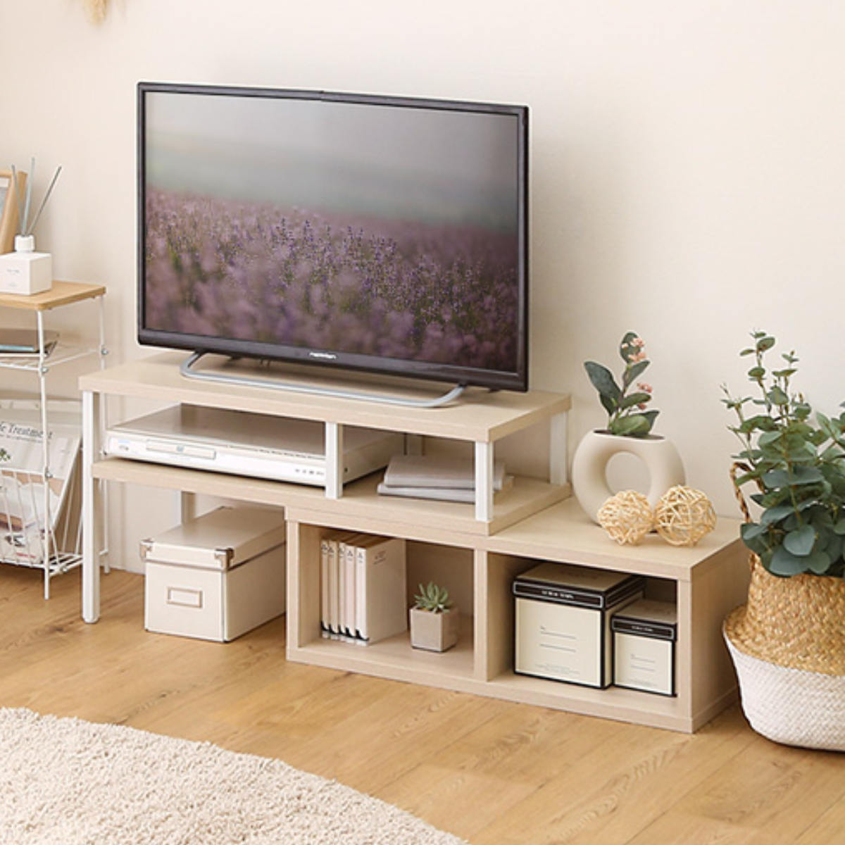 ホームテイスト（HOME taste） テレビ台 幅75〜135cm 木目調 伸縮 収納