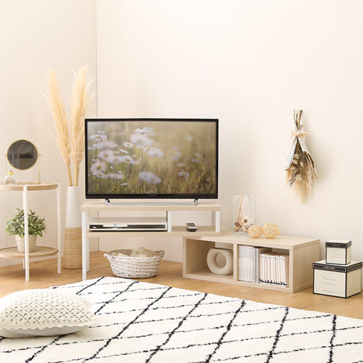 ホームテイスト（HOME taste） テレビ台 幅75〜135cm 木目調 伸縮 収納