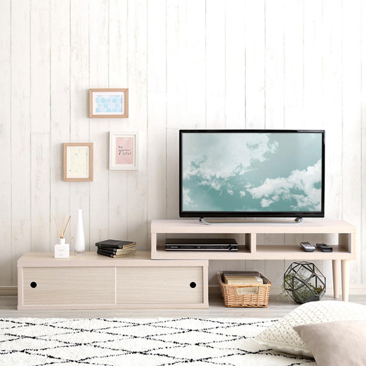 テレビ台 ホームテイスト（HOME taste） テレビ台 幅100〜186cm 伸縮 木目調