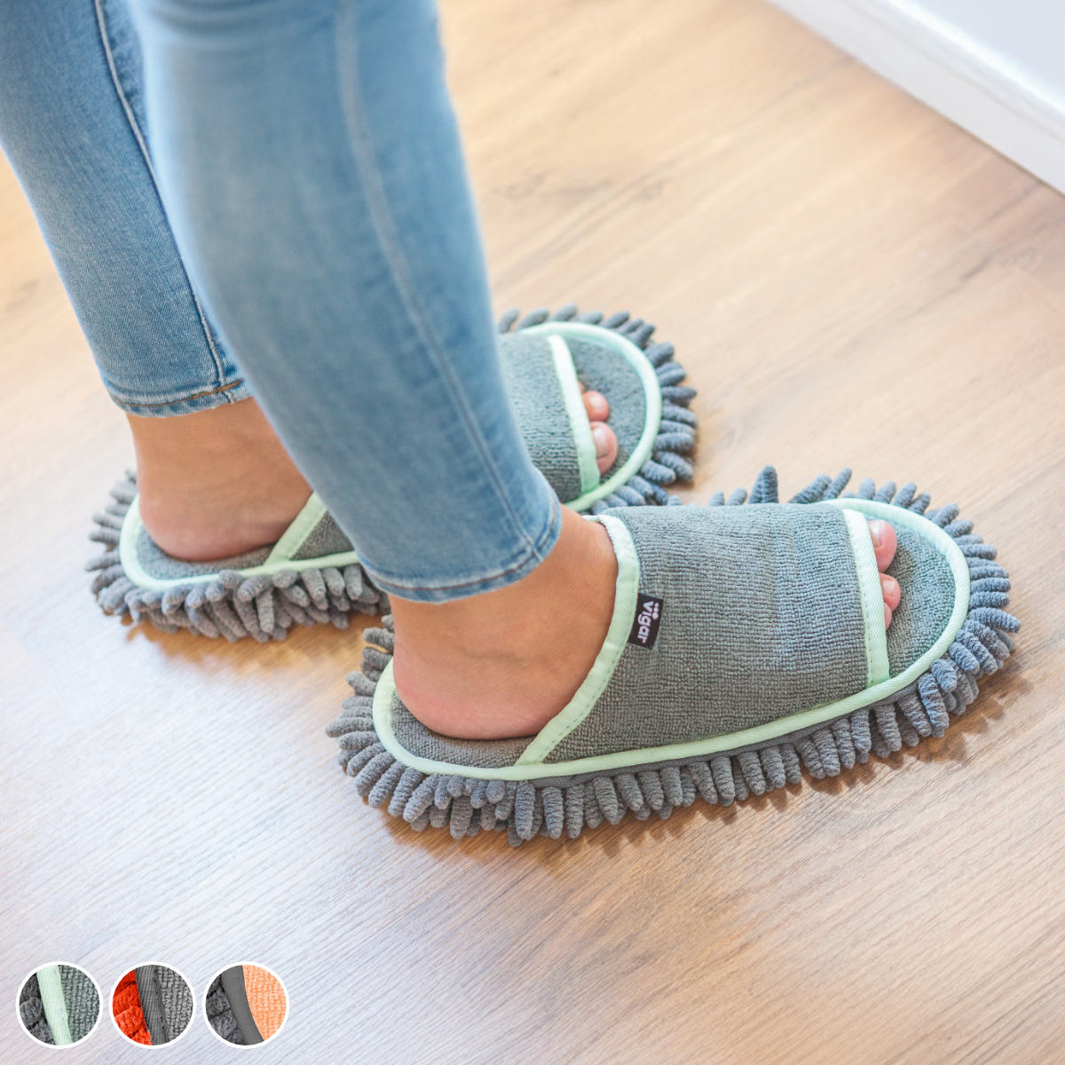 スリッパ Vigar レンゴ マイクロファイバー （ ヴィガール モップスリッパ 洗える お掃除 ながら掃除 お掃除スリッパ ）