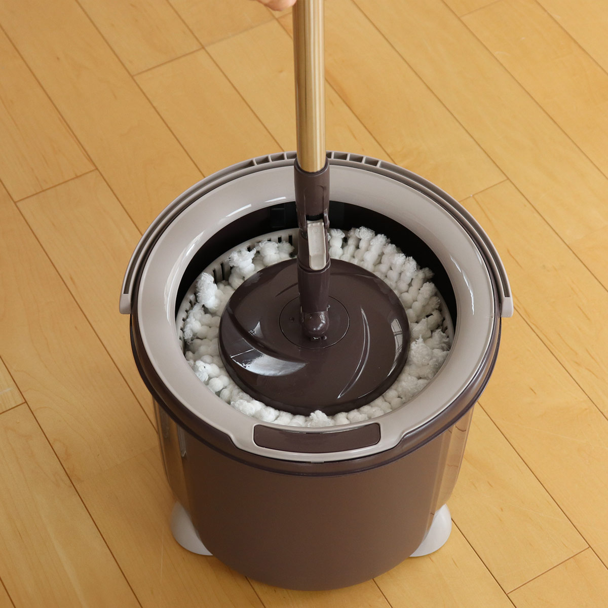 アズマ工業 モップ トルネード回転モップ 丸型セット 一槽式バケツ