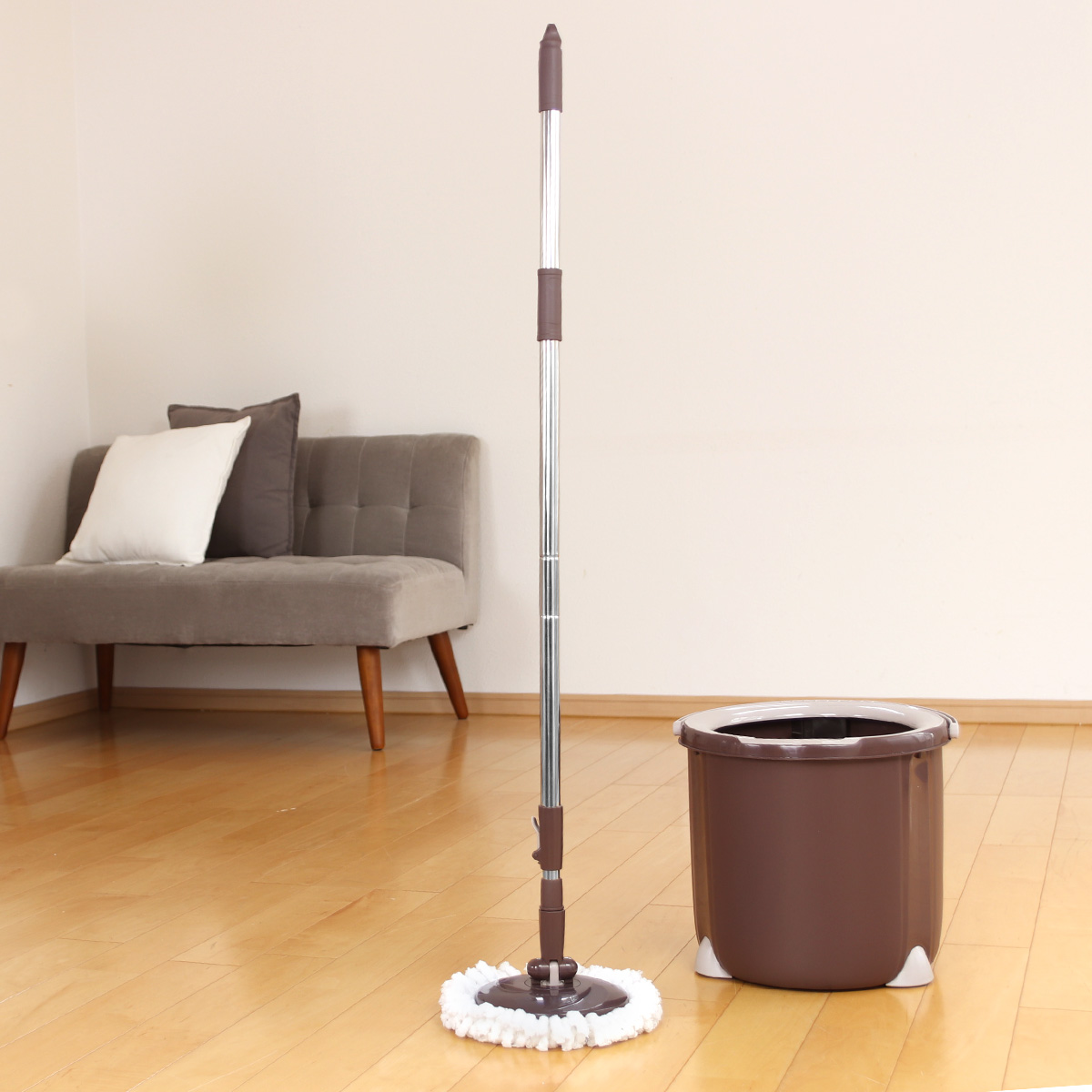 アズマ工業 モップ トルネード回転モップ 丸型セット 一槽式バケツ