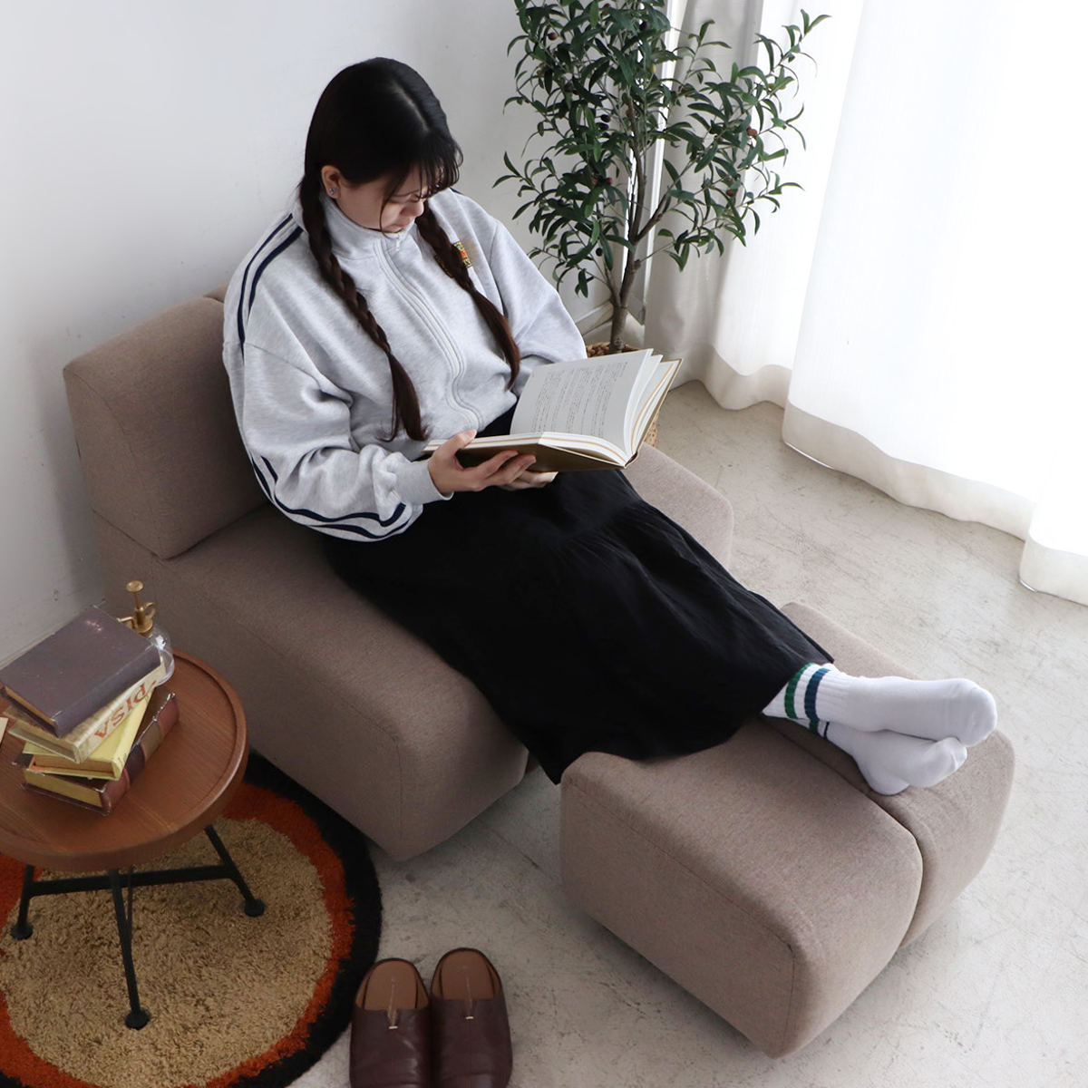 東馬（Tohma） ソファ 幅80cm 肘なし ブーケ 組み合わせソファ