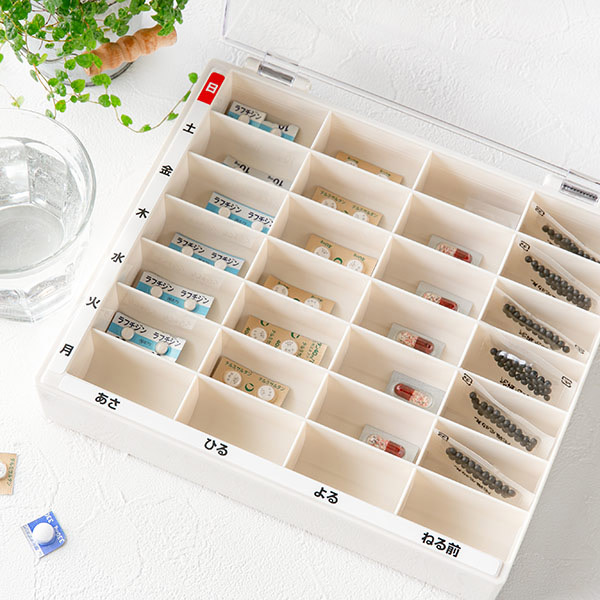 薬 カレンダー 1週間 ライフ・エイド くすり整理キープケース 1日4回分