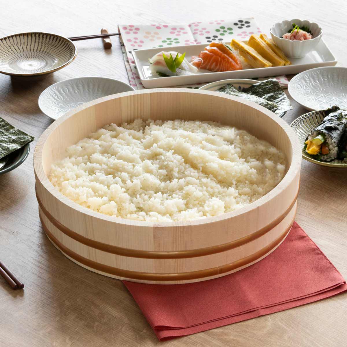 パール金属 すし桶 寿司桶 飯台 木製 33cm 約5合用 和の里 （ 木製飯台