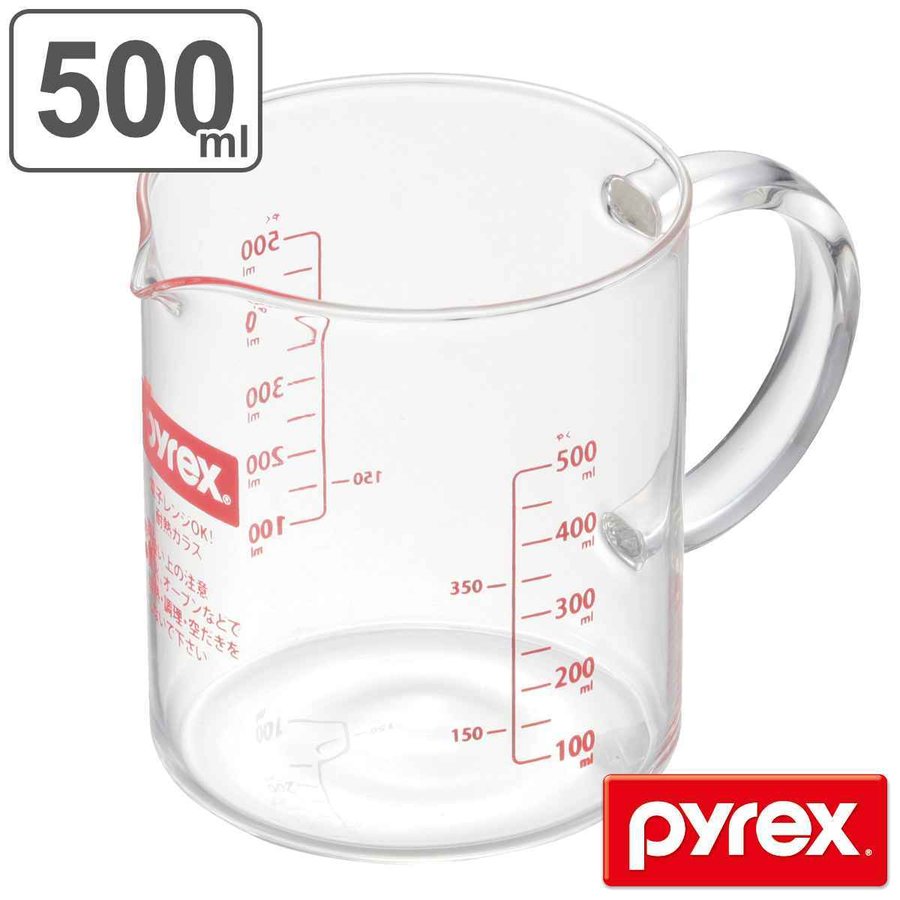 計量カップ 500ｍl 耐熱ガラス パイレックス PYREX メジャーカップ ハンドル付き （ 計量コップ 計量 カップ 耐熱 食洗機 レンジ 対応 計量器具  目盛り付き ） :4976790385787:インテリアパレットヤフー店 - 通販 - Yahoo!ショッピング