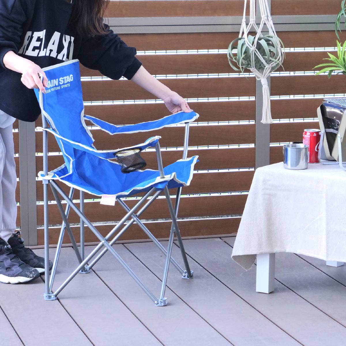 �A�E�g�h�A�`�F�A �܂肽���� �p���b�g���E���W�`�F�Atype2 �L���v�e���X�^�b�O �i CAPTAIN STAG �w������t�� �I�|���t�� �L�����v�`�F�A �j