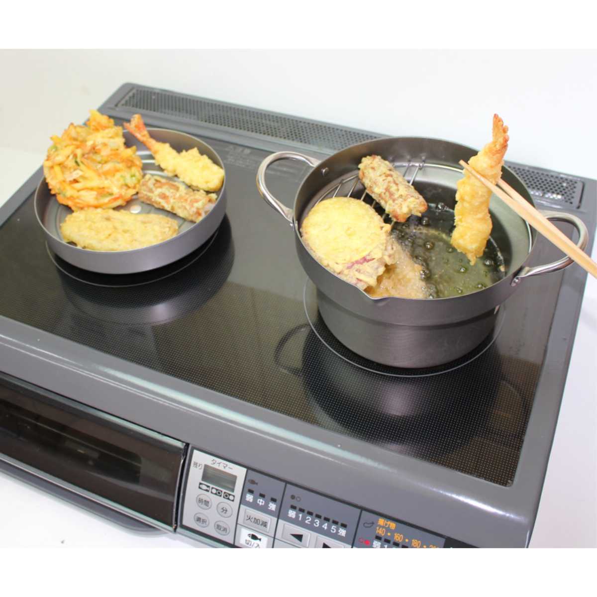 アルス　スチームボット、天ぷら鍋20cmセット タマハシ 両手天ぷら鍋 20cm IH対応 鉄製 揚げ天 温度計付き 日本製