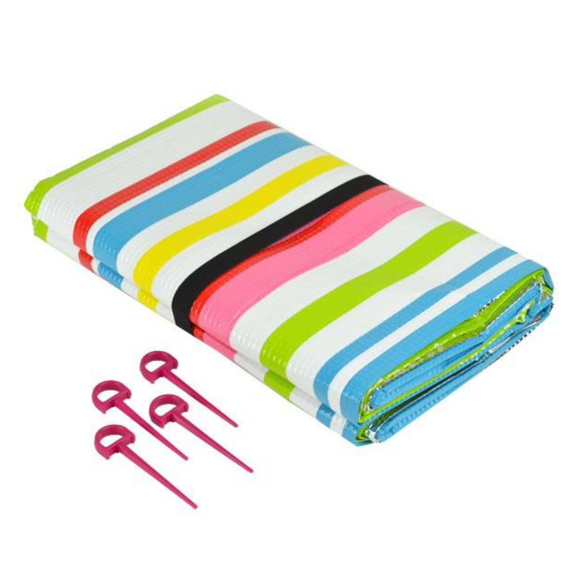 レジャーシート 厚手 クッション レジャーマット ストライプ柄 3.0×3.0m （ 大きい クッションシート ピクニックマット ）