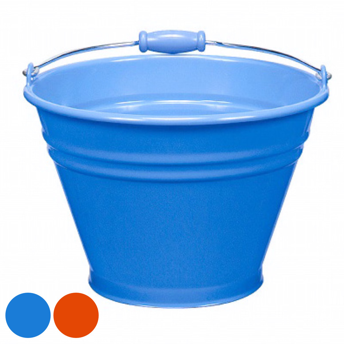 カラーバケツ 6型 ブルー／レッド （ バケツ 6L 青 赤 持ち手付き ばけつ 掃除 防災 花火 ）