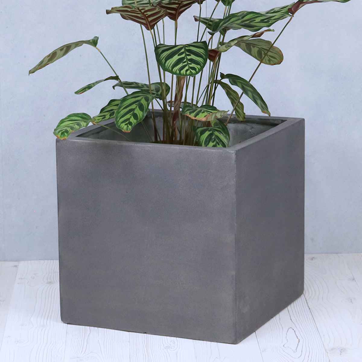 プランター グリッテ 石調FRPプランター 幅40cm 角型 （ プランターカバー スクエア 植木鉢 鉢 底穴 屋外 外 家庭菜園 寄せ植え おしゃれ ）の画像