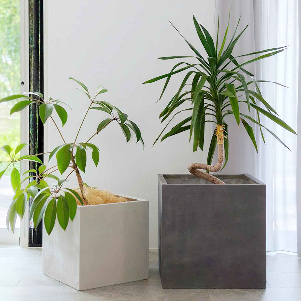 プランター グリッテ 石調FRPプランター 幅40cm 角型 （ プランターカバー スクエア 植木鉢 鉢 底穴 屋外 外 家庭菜園 寄せ植え おしゃれ ）の画像