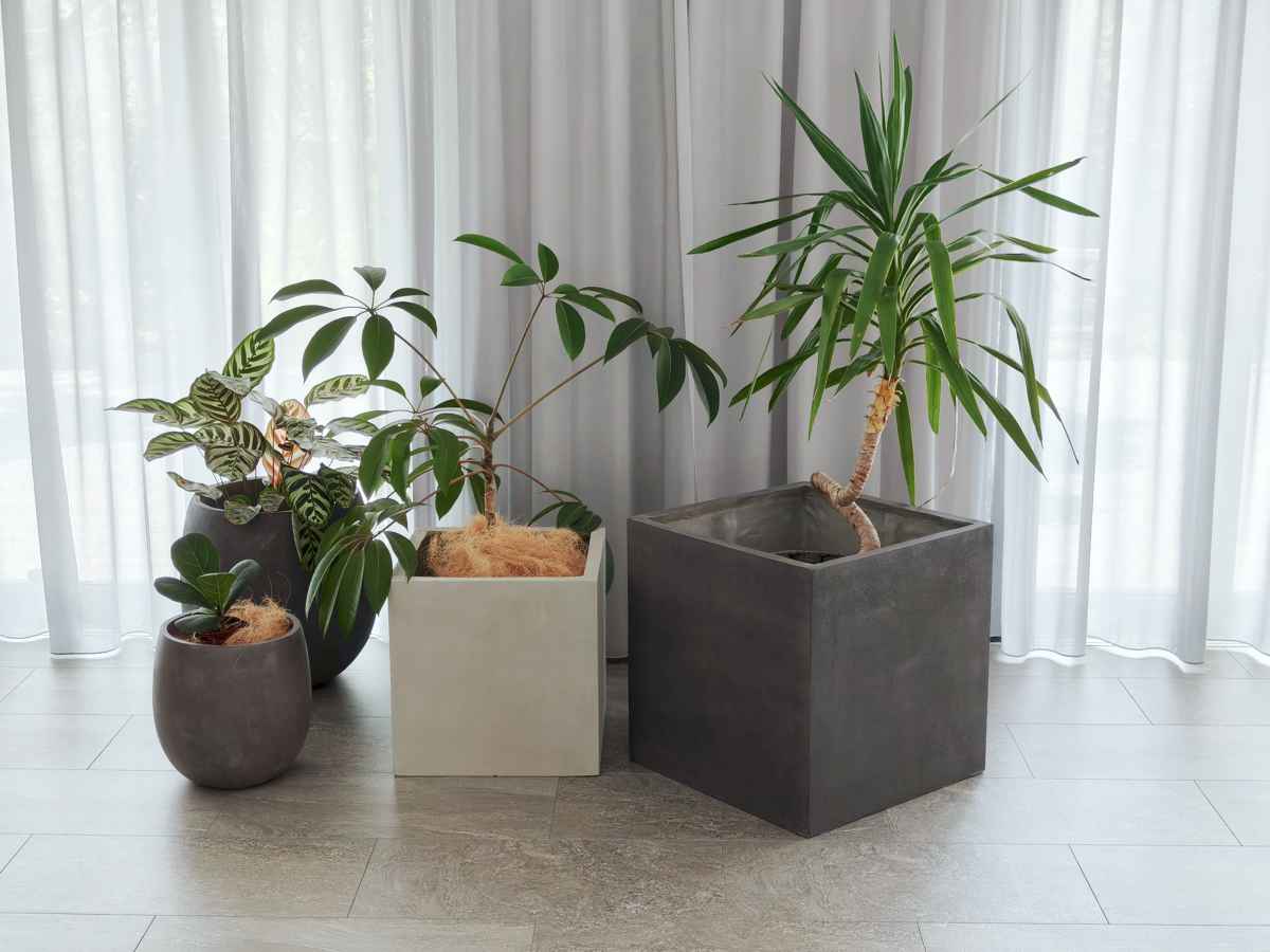 プランター グリッテ 石調FRPプランター 幅40cm 角型 （ プランターカバー スクエア 植木鉢 鉢 底穴 屋外 外 家庭菜園 寄せ植え おしゃれ ）の画像