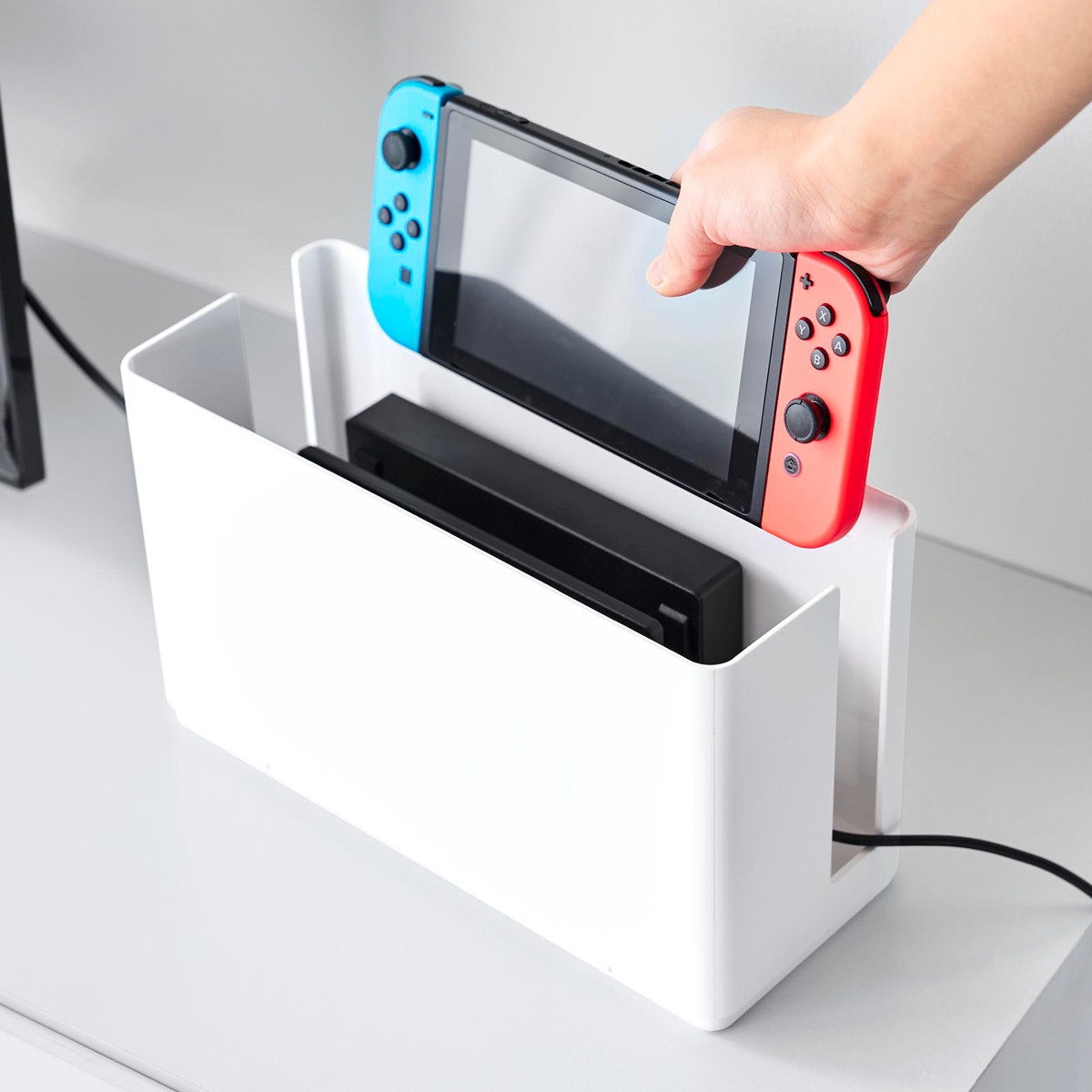 山崎実業 smart 蓋付き重ねられるゲーム機器収納ケース スマート