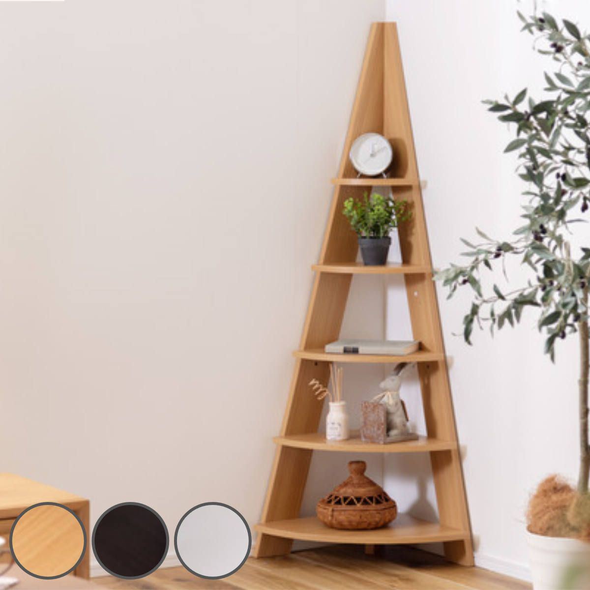 コーナーラック 幅57cm 5段 デッドスペース活用 （ コーナーシェルフ