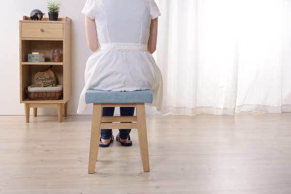 東谷 スツール 高さ45cm ダイニングスツール クッション 木製 天然木