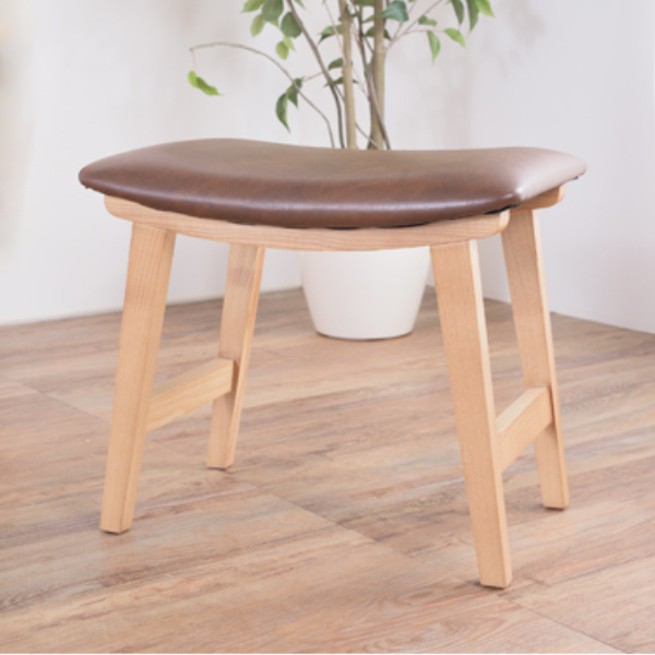 東谷 スツール 高さ42cm ダイニングスツール クッション 木製 天然木