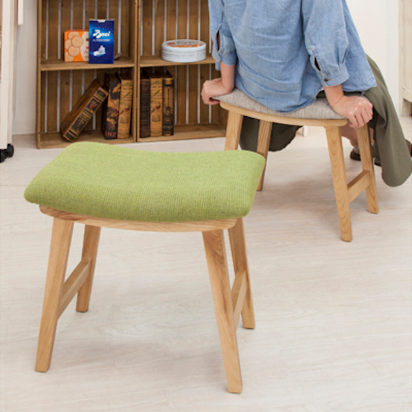 東谷 スツール 高さ42cm ダイニングスツール クッション 木製 天然木