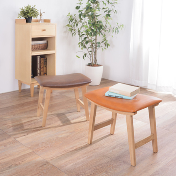 木製クッションスツール2脚セット - 北欧スタイル 木製クッションスツール2脚セット - 北欧スタイル オンライン