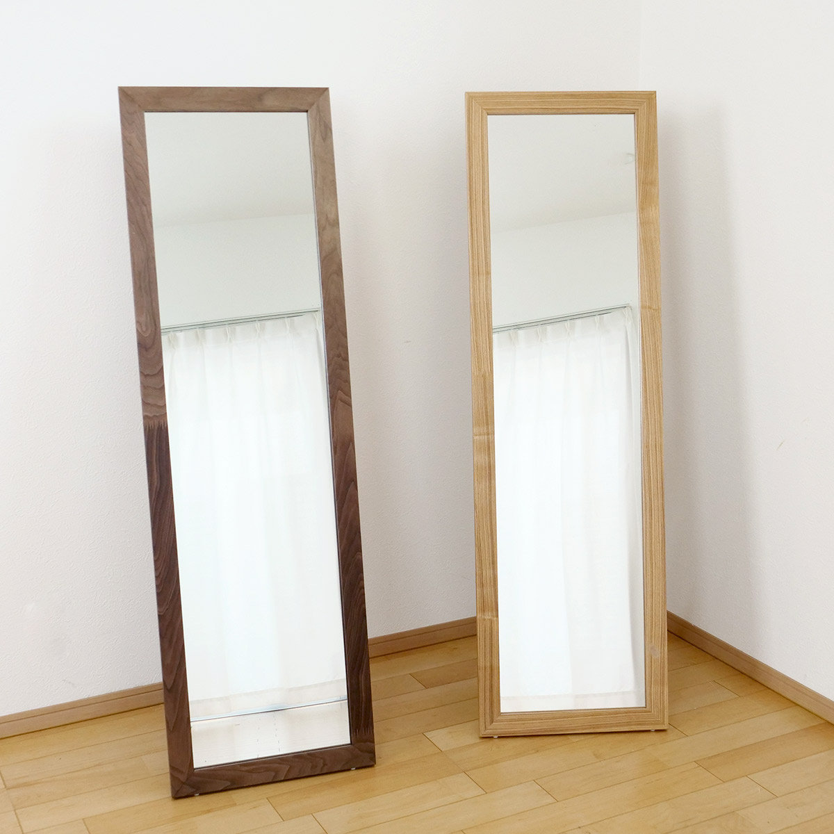 東谷 スタンドミラー 全身 木枠 飛散防止 45×147cm （ 姿見 鏡 ミラー