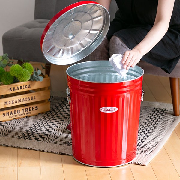 ゴミ箱 33L オバケツ 屋外兼用 （ OBAKETSU ごみ箱 トタン ふた付き 33