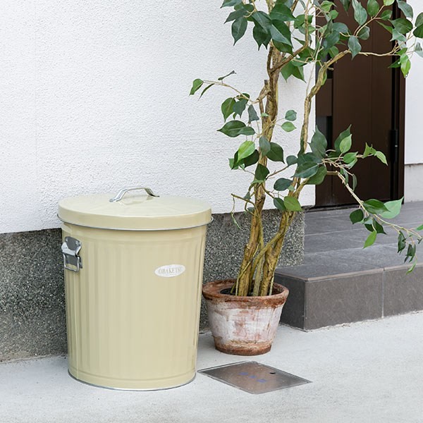 ゴミ箱 33L オバケツ 屋外兼用 （ OBAKETSU ごみ箱 トタン ふた付き 33