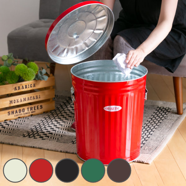 ゴミ箱 33L オバケツ 屋外兼用 （ OBAKETSU ごみ箱 トタン ふた付き 33