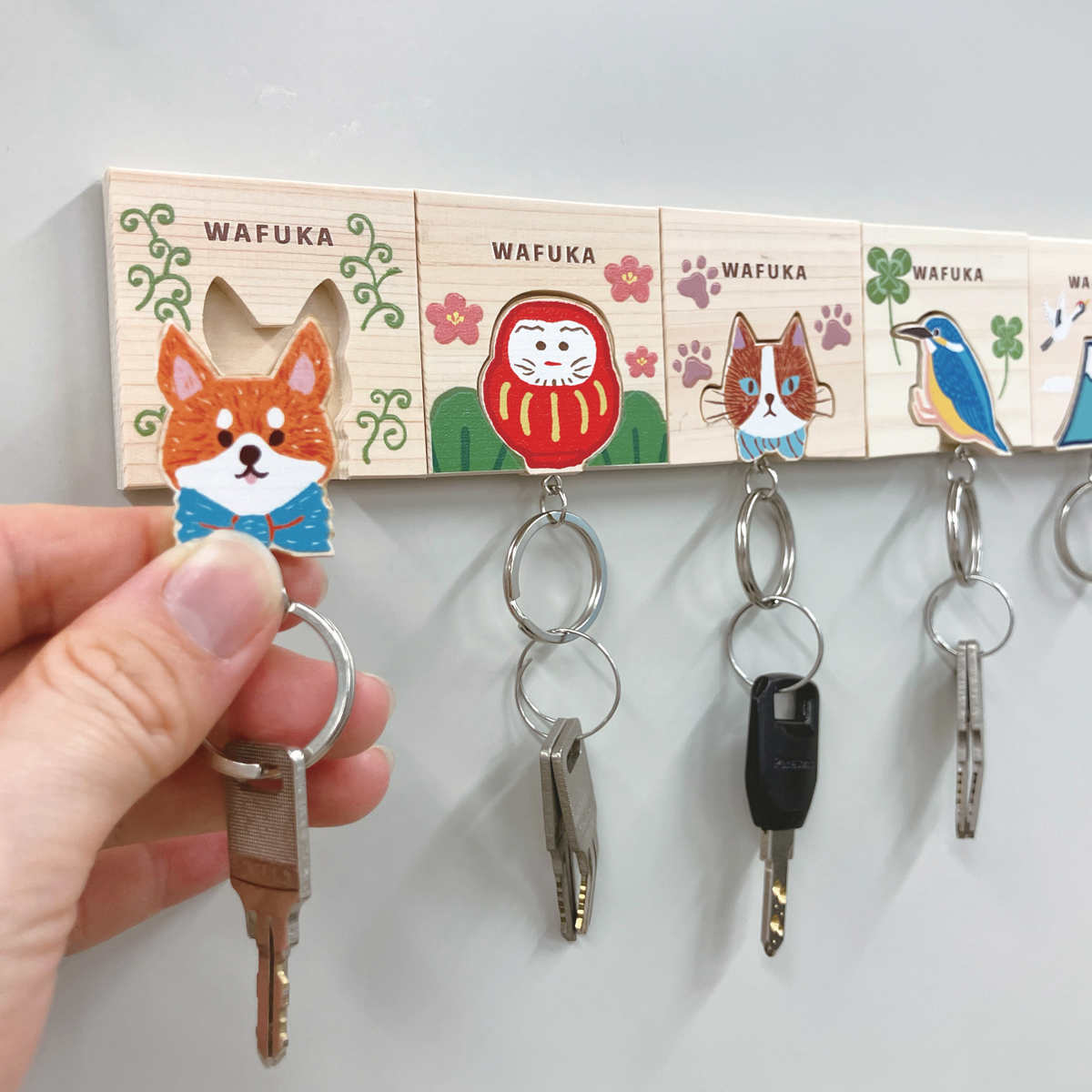 キーホルダー マグネットキーホルダー ひのき （ 鍵かけ マグネット