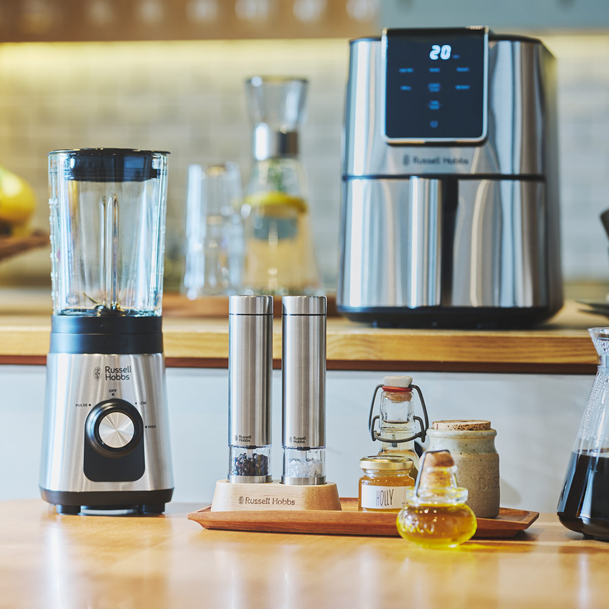 RUSSELL HOBBS（ラッセルホブス） 電動ミル ミニ 2本セット 木製