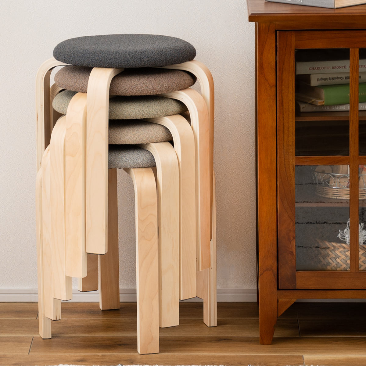 東谷 スツール 高さ45cm スタッキング 完成品 （ 木製 天然木 チェア