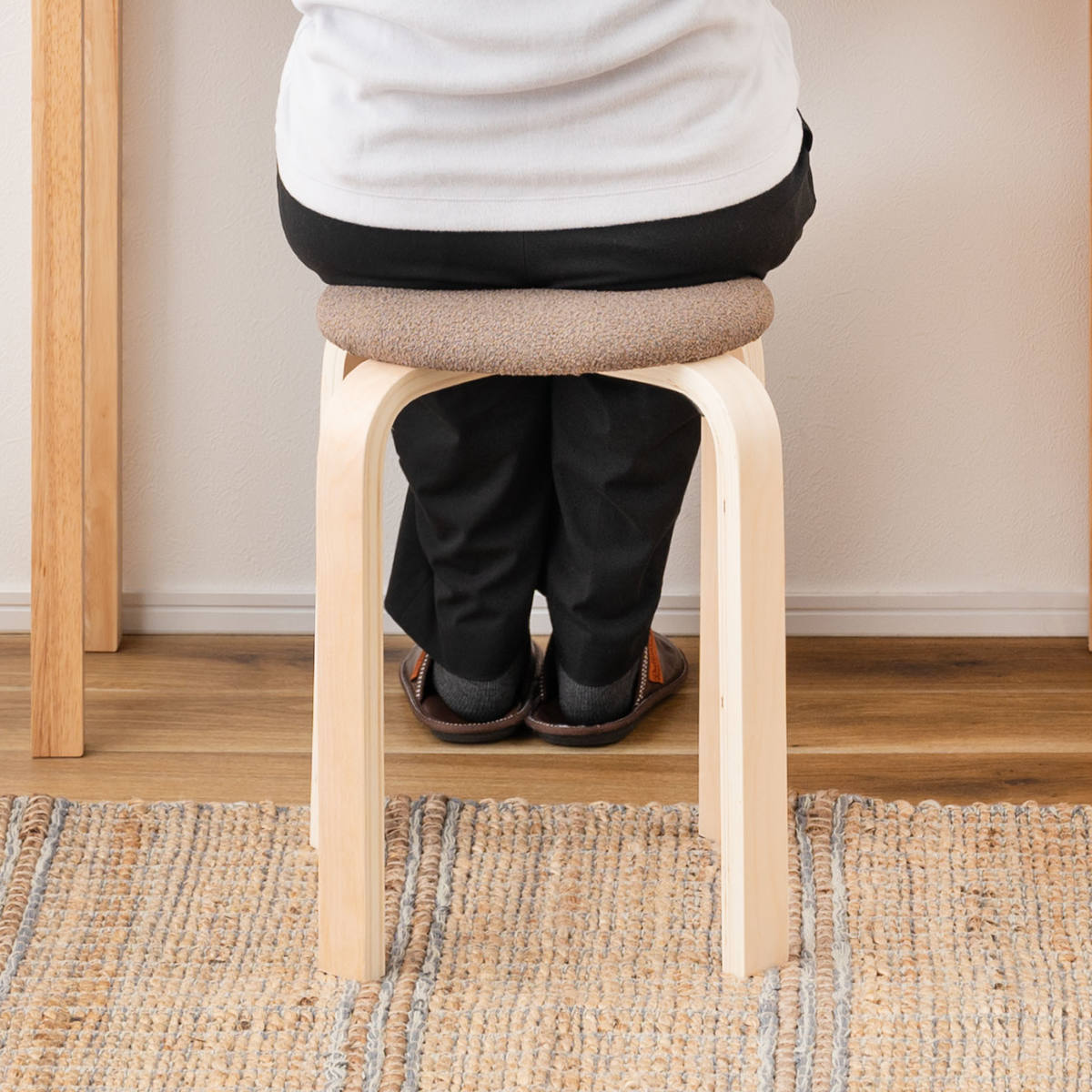 東谷 スツール 高さ45cm スタッキング 完成品 （ 木製 天然木 チェア