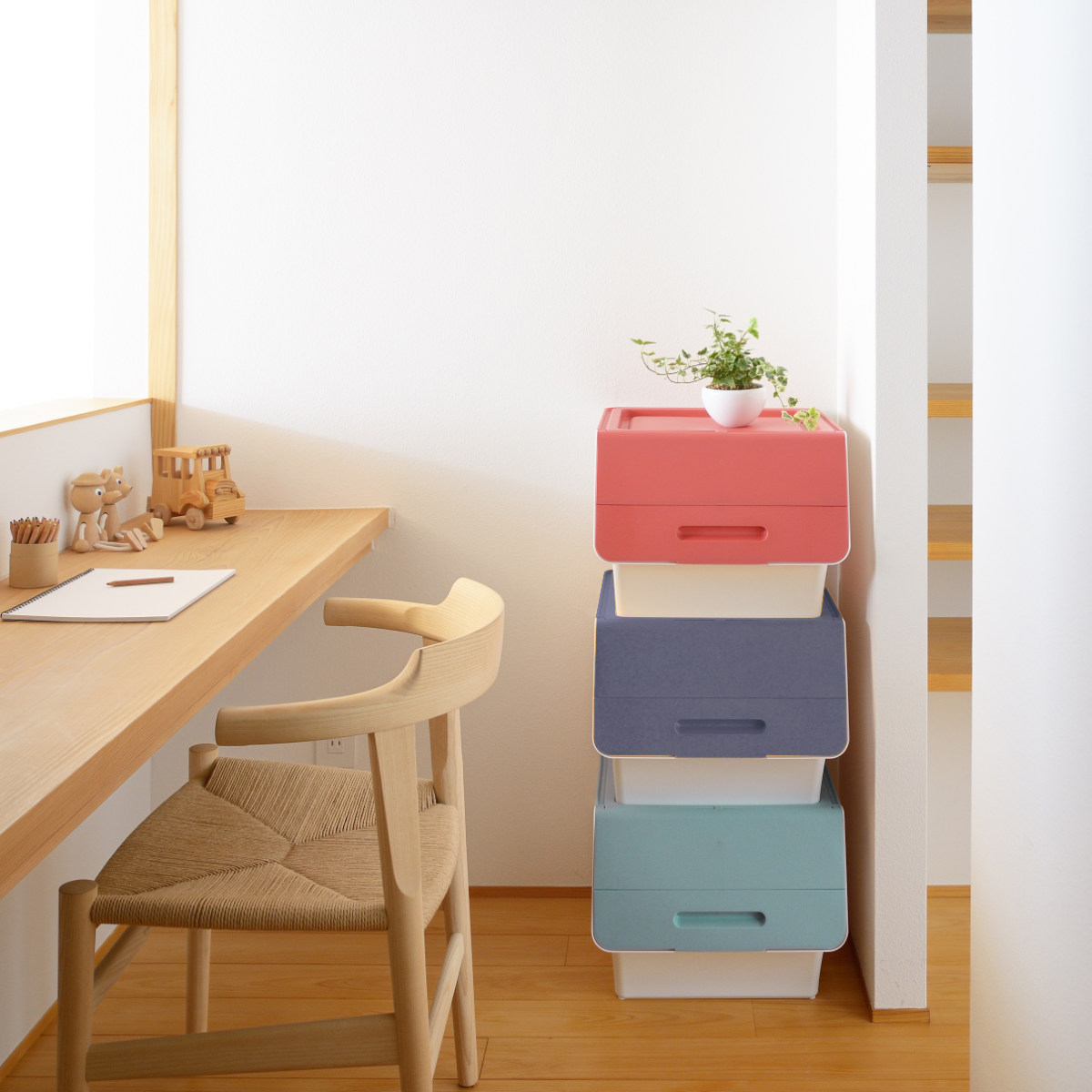 SANKA 収納ボックス 前開き フロック 30 スリム 深型 幅29×奥行46×高さ