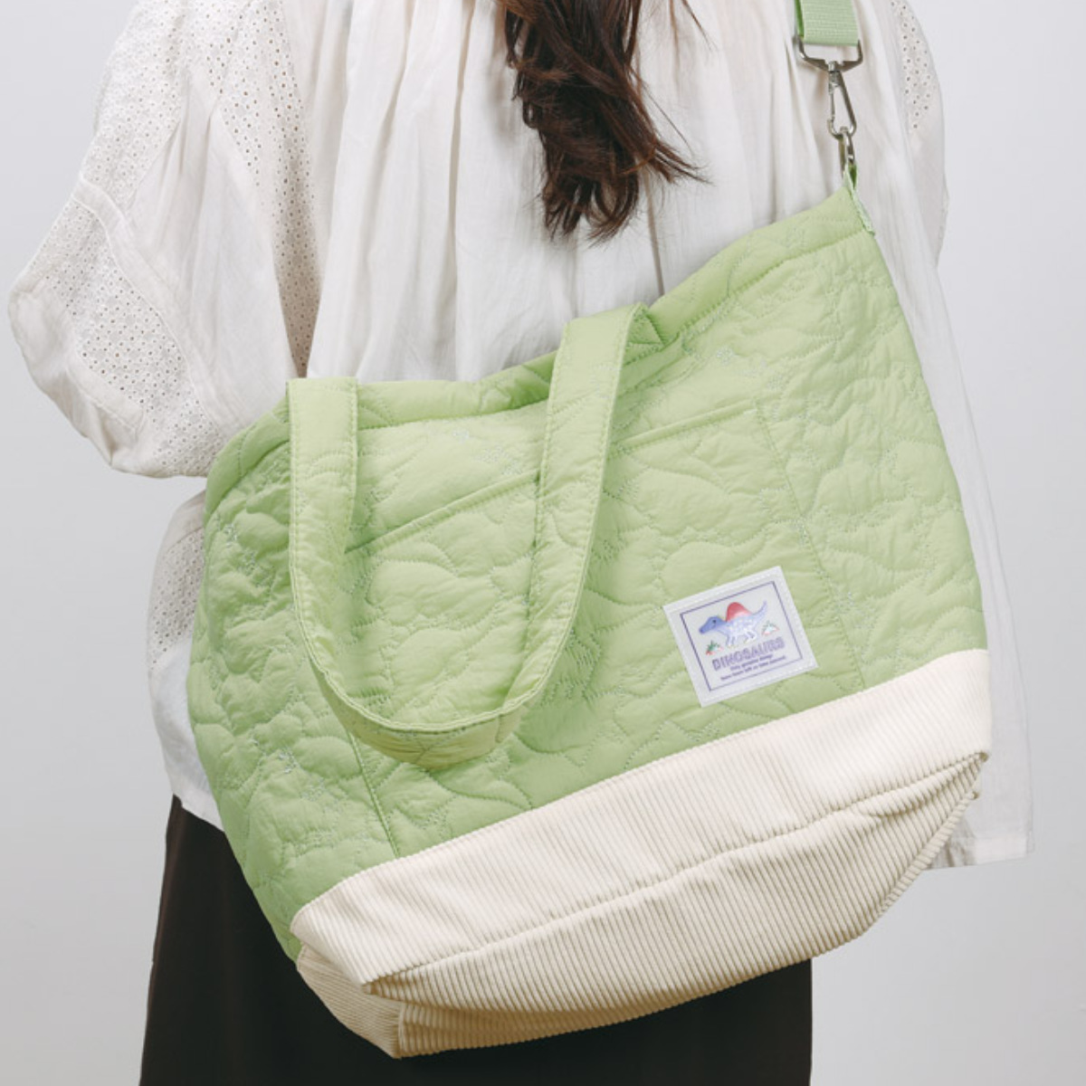 マザーズバッグ イブル生地マザーバッグ ディノサウルス （ ショルダーバッグ トートバッグ マザーバッグ ママ バッグ 軽い 軽量 便利 大容量 ）