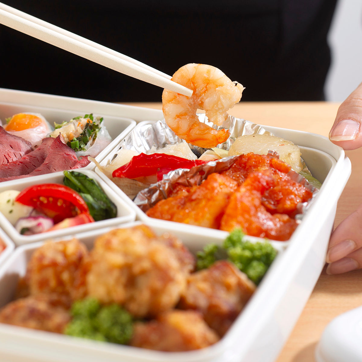 イノマタ化学 弁当箱 1.7L 3個セット ロック式ランチBOX 中子付き